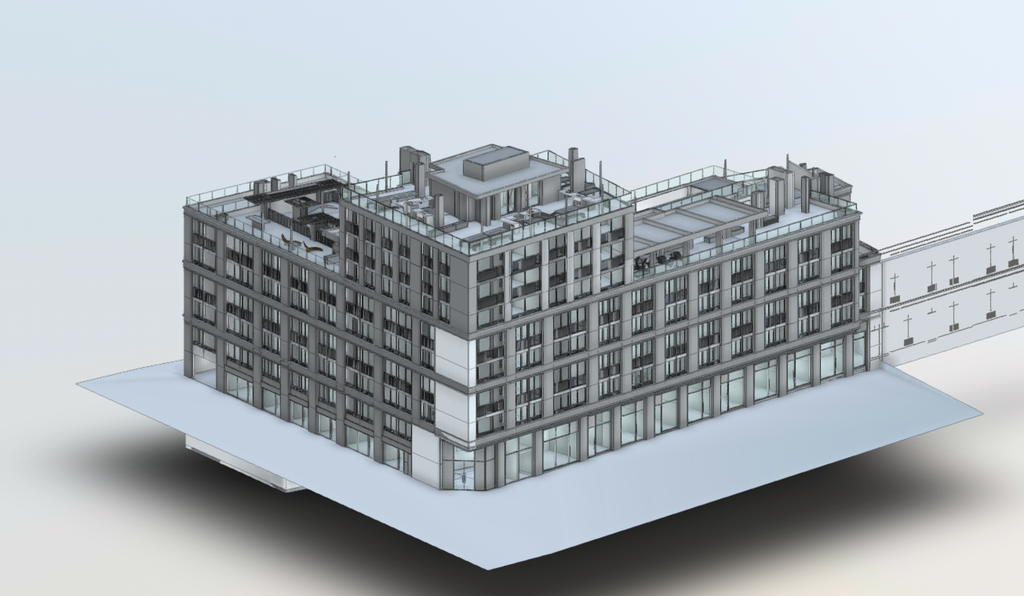 Modelo BIM del exterior de proyecto de Gestaria