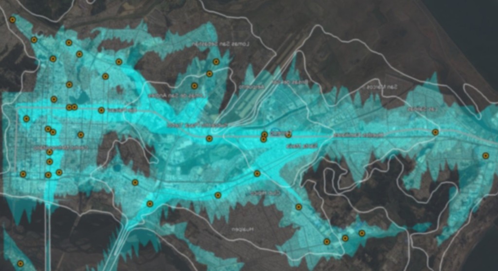 Mapa con análisis demográfico para evaluación de proyecto de Gestaria