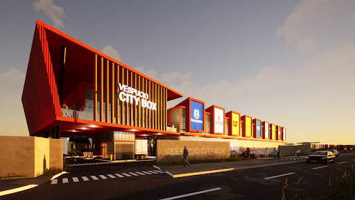 Modelo 3D del proyecto Vespucio City Box de Gestaria